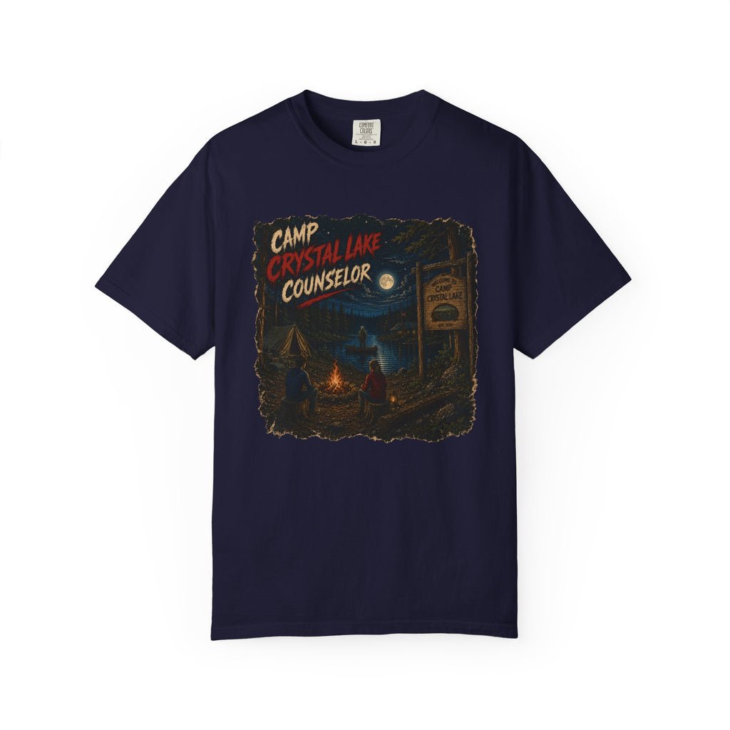 Camp Crystal Lake Counselor T-Shirt | Horror Campfire Retro Design