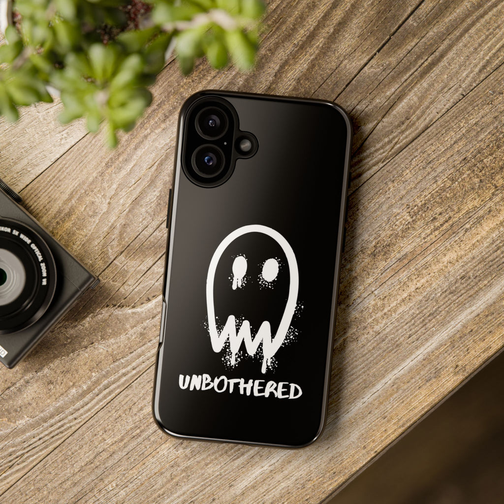 Unbothered Ghost phone case | Black spooky graphic iPhone cover