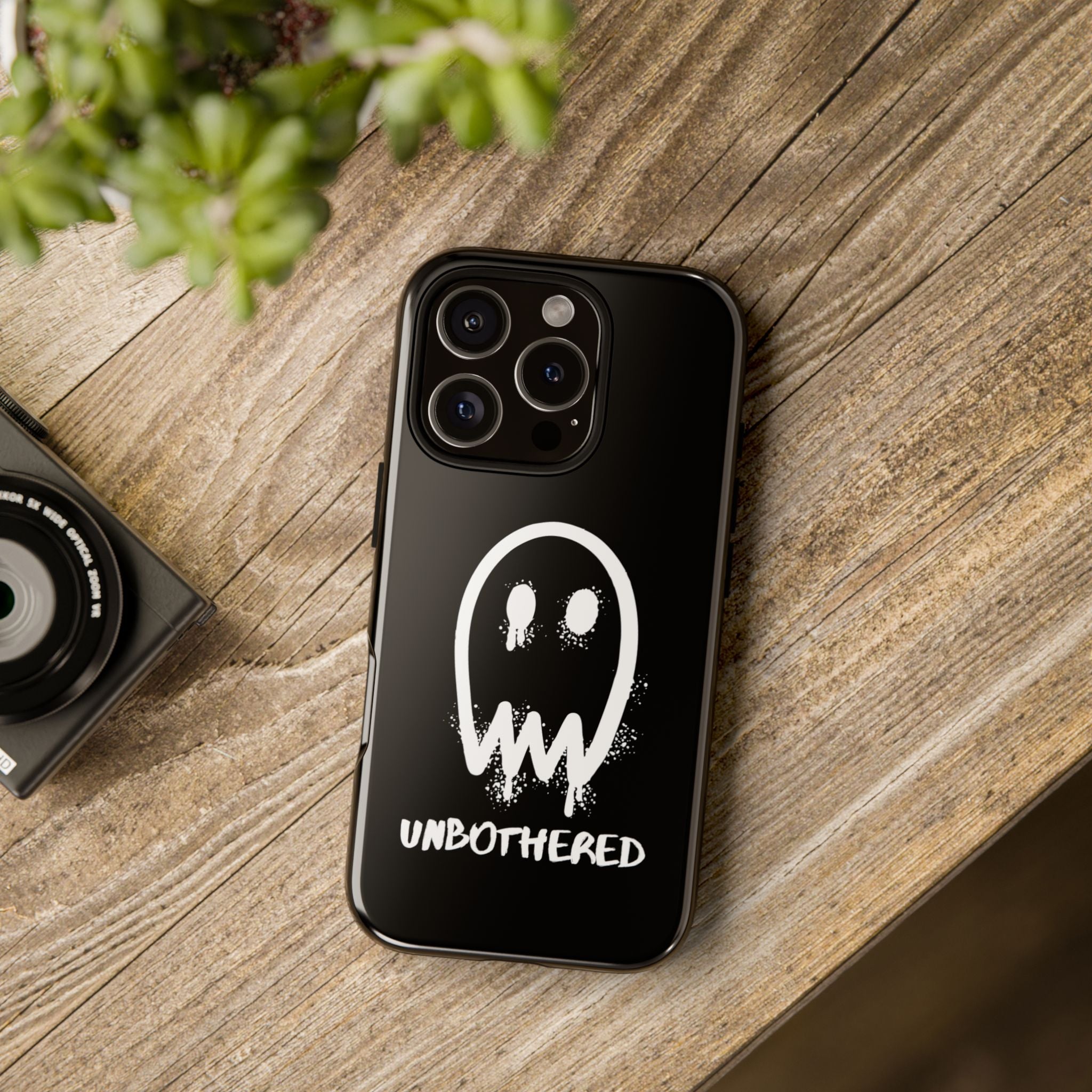 Unbothered Ghost phone case | Black spooky graphic iPhone cover