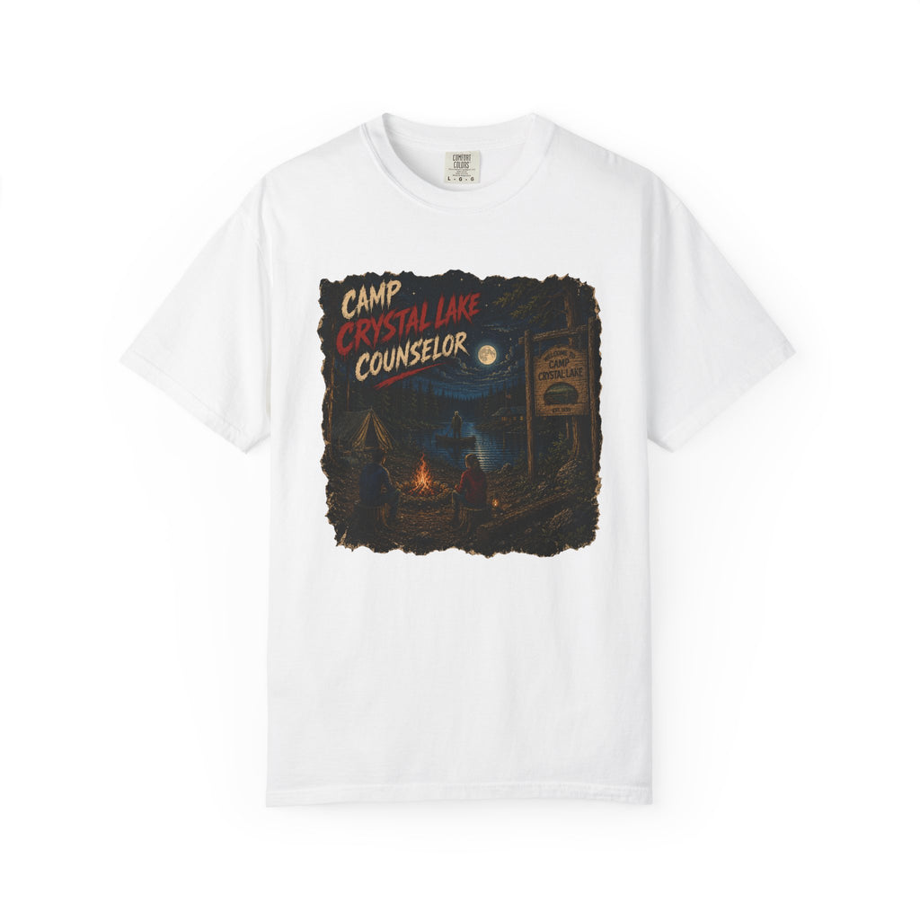 Camp Crystal Lake Counselor T-Shirt | Horror Campfire Retro Design