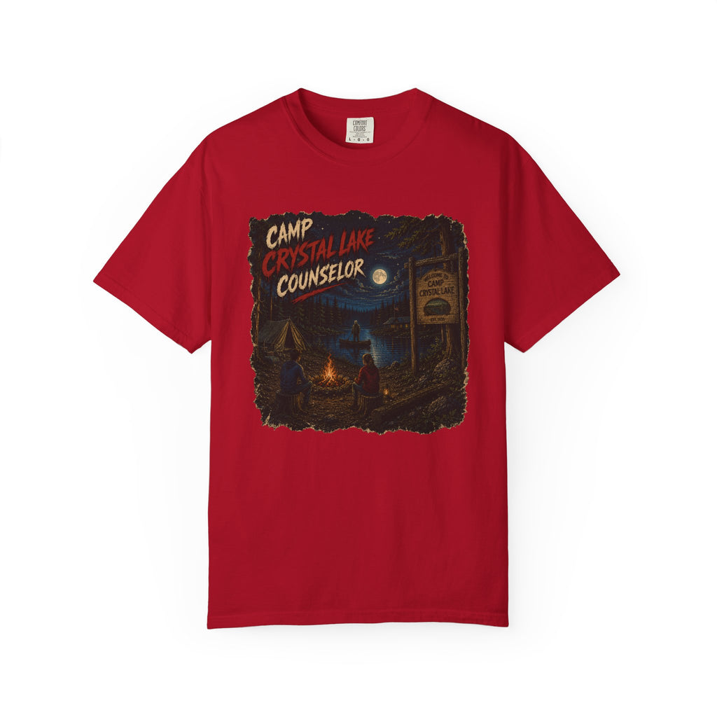 Camp Crystal Lake Counselor T-Shirt | Horror Campfire Retro Design