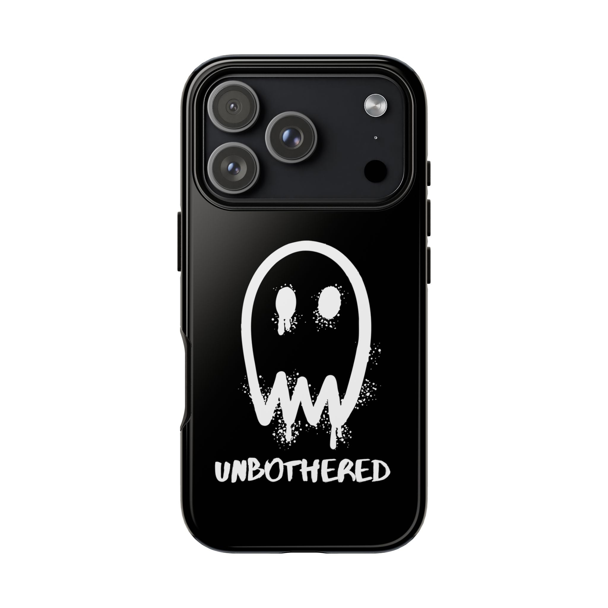 Unbothered Ghost phone case | Black spooky graphic iPhone cover