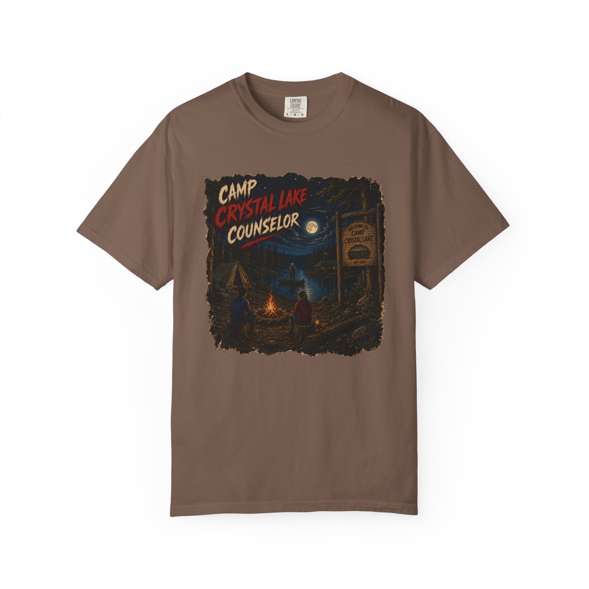 Camp Crystal Lake Counselor T-Shirt | Horror Campfire Retro Design