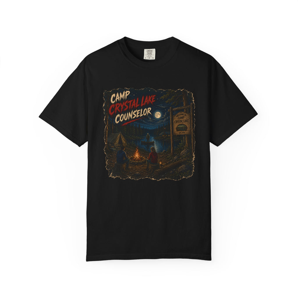 Camp Crystal Lake Counselor T-Shirt | Horror Campfire Retro Design