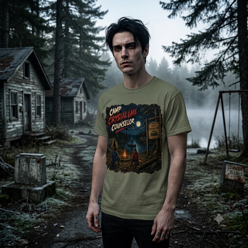 Camp Crystal Lake Counselor T-Shirt | Horror Campfire Retro Design