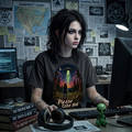 Please Take Me UFO abduction forest scene T-shirt | retro night sky illustration