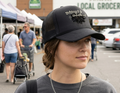 Unhinged & Unbothered Floral Trucker Cap | Script Logo Mesh-Back Hat