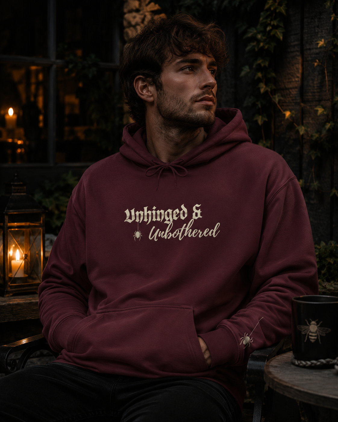 Unhinged & Unbothered Logo Hoodie | Script Logo Sweatshirt