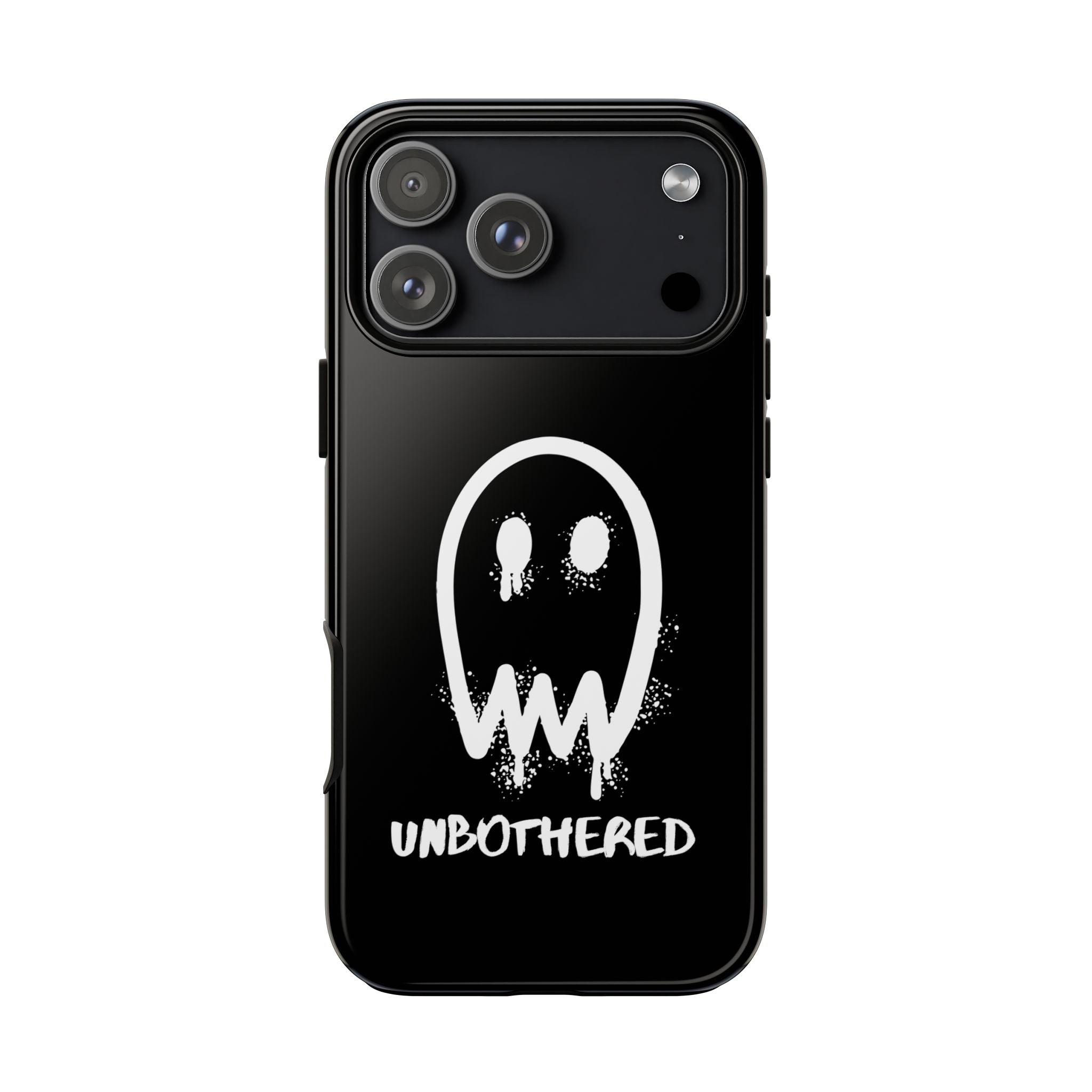 Unbothered Ghost phone case | Black spooky graphic iPhone cover