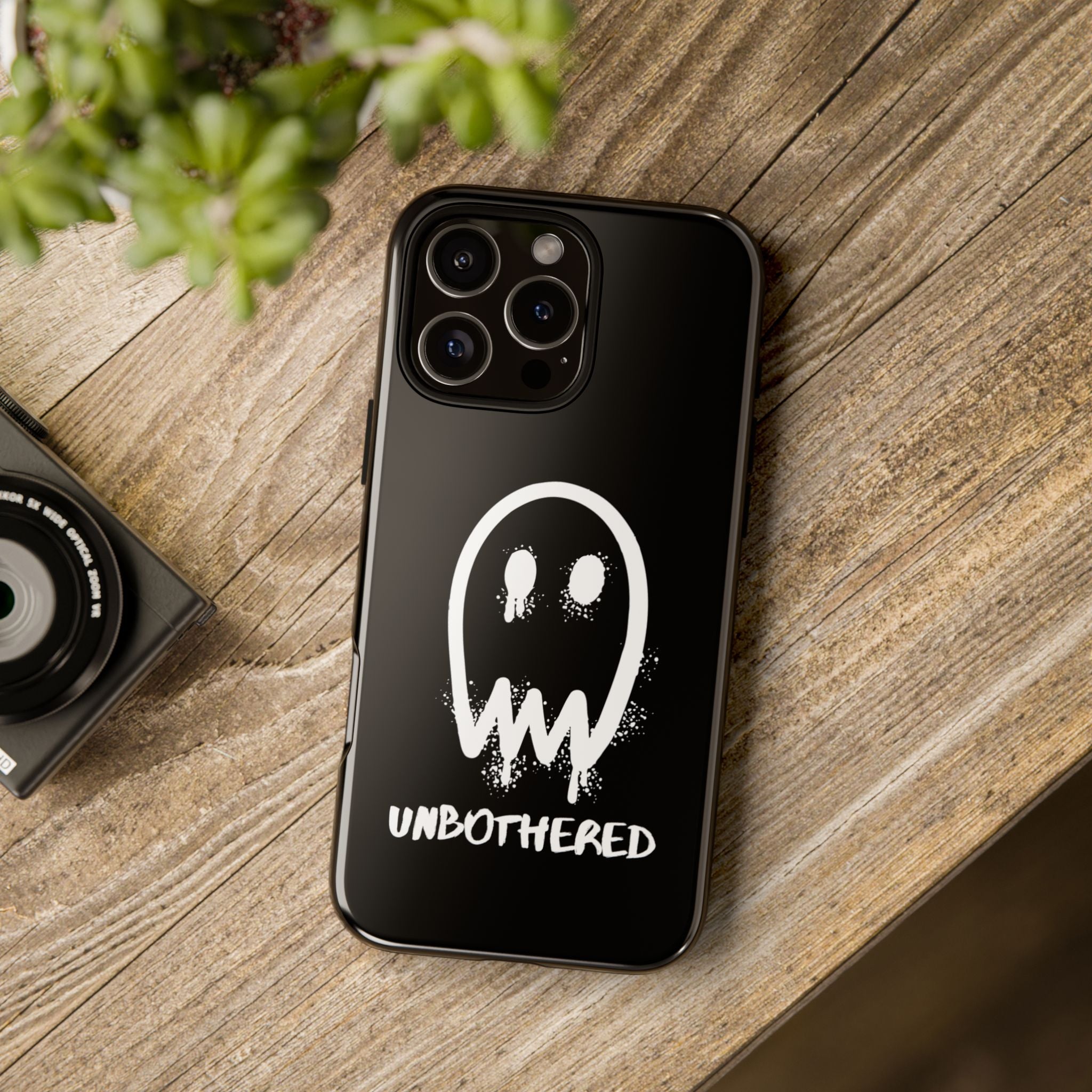 Unbothered Ghost phone case | Black spooky graphic iPhone cover