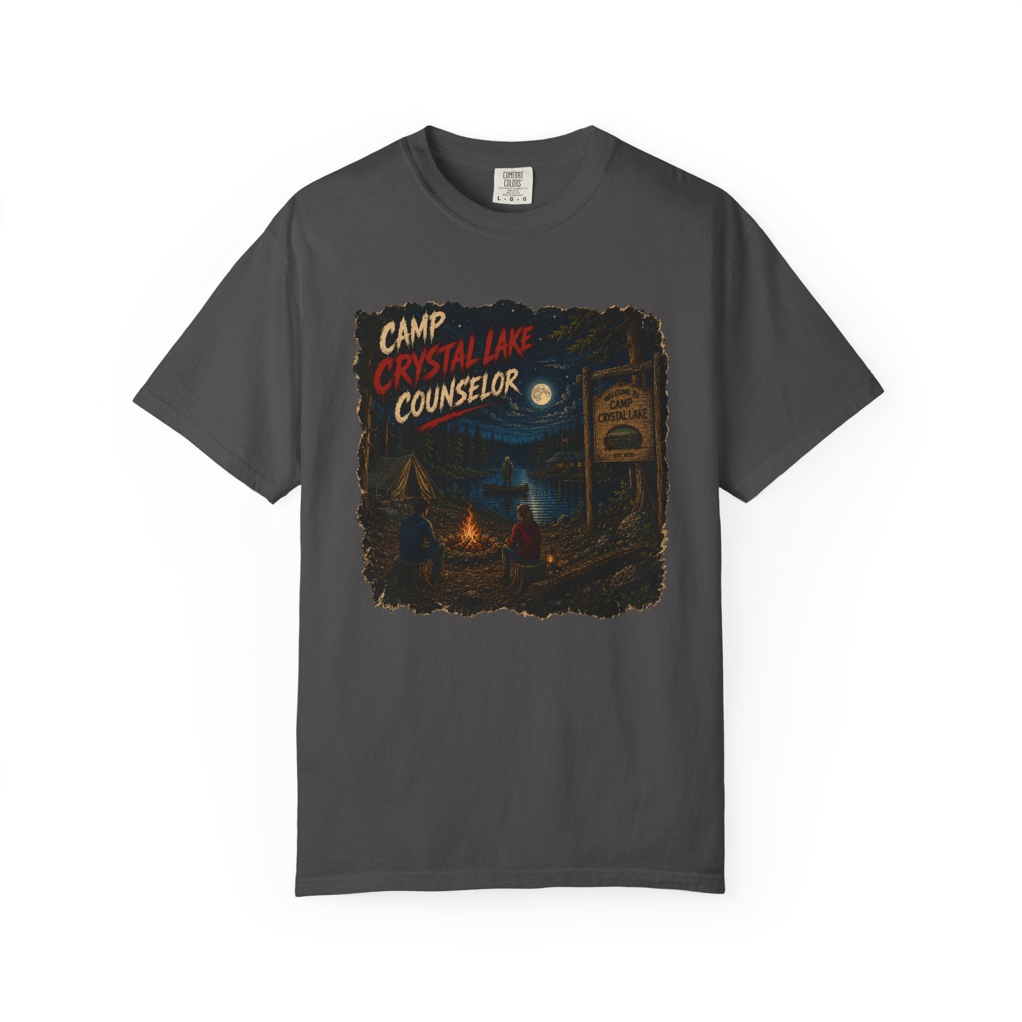 Camp Crystal Lake Counselor T-Shirt | Horror Campfire Retro Design