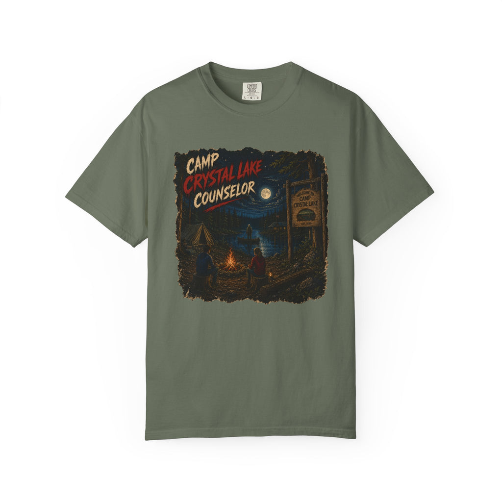 Camp Crystal Lake Counselor T-Shirt | Horror Campfire Retro Design