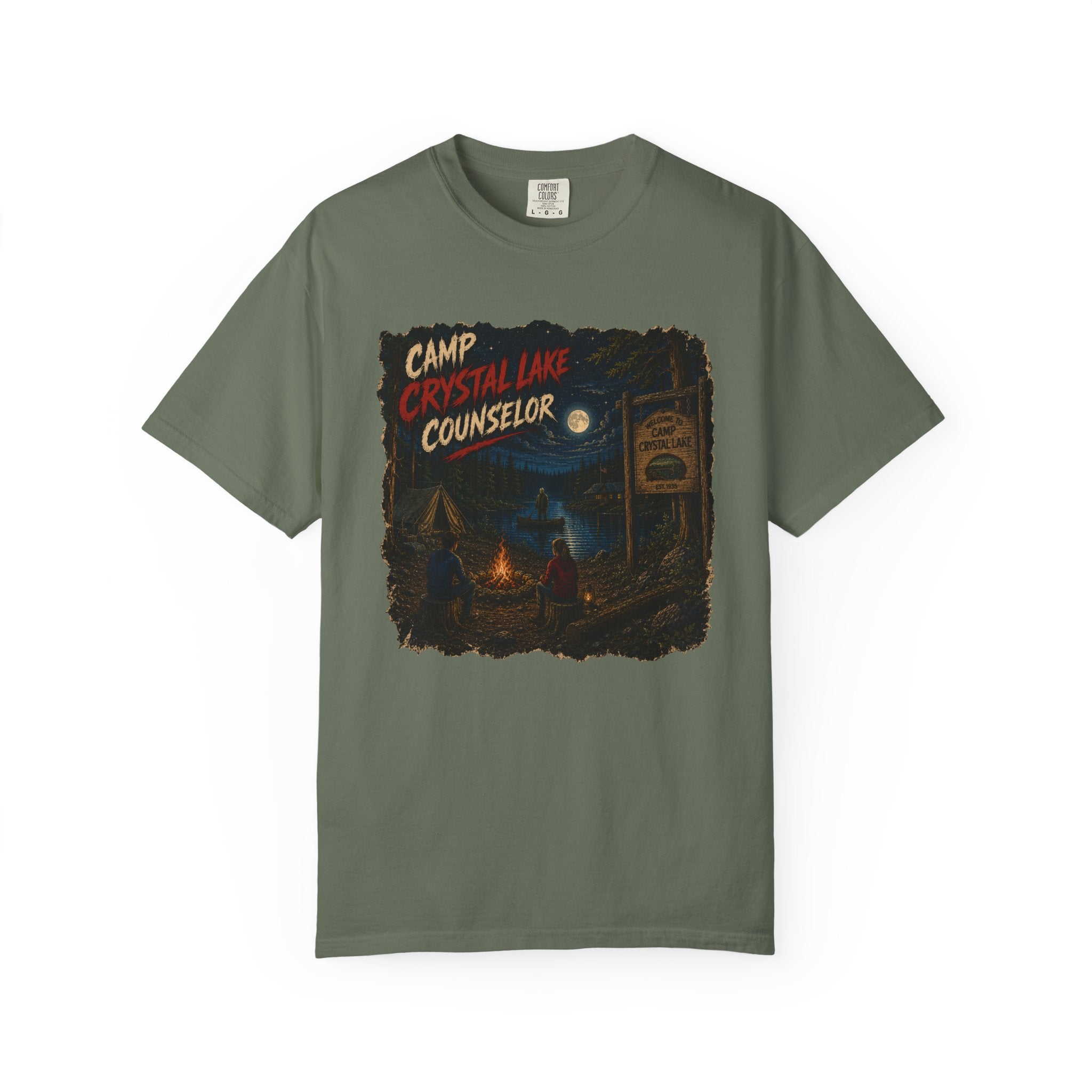Camp Crystal Lake Counselor T-Shirt | Horror Campfire Retro Design